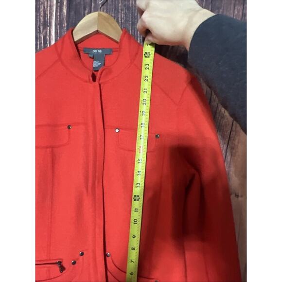 Per Se Women Wool Jacket Orange Size 14 100% Wool M L Preppy Retail $695 Career - Picture 8 of 8